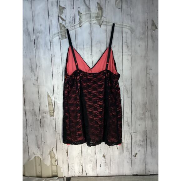 Dots Women Black and Burgundy Lace Top Camisole Plus Size 2X - Picture 2 of 7